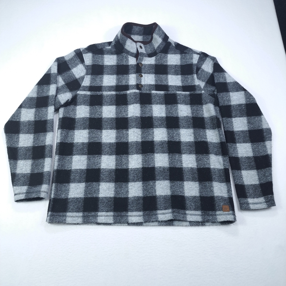 John Wayne Flannel Shirt Mens Large Multicolor Checkered Snap Mock Neck‎